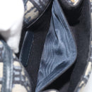 Christian Dior Trotter Canvas Chain Shoulder Bag Navy Gold Auth 196933M-23