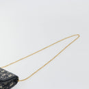 Christian Dior Trotter Canvas Chain Shoulder Bag Navy Gold Auth 196933M-14