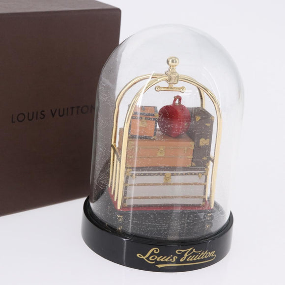 LOUIS VUITTON Trunk Snow Globe Glass Clear LV Auth 196935A