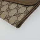 GUCCI GG Supreme Web Sherry Line Long Wallet PVC Beige Gold Auth 196939-15