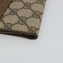 GUCCI GG Supreme Web Sherry Line Long Wallet PVC Beige Gold Auth 196939-16