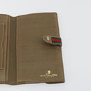 GUCCI GG Supreme Web Sherry Line Long Wallet PVC Beige Gold Auth 196939-18