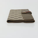 GUCCI GG Supreme Web Sherry Line Long Wallet PVC Beige Gold Auth 196939-3