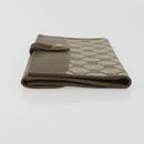 GUCCI GG Supreme Web Sherry Line Long Wallet PVC Beige Gold Auth 196939-4