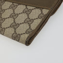 GUCCI GG Supreme Web Sherry Line Long Wallet PVC Beige Gold Auth 196939-7