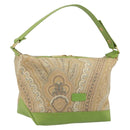 ETRO Hand Bag PVC Canvas Beige Gold Auth 196941A-1