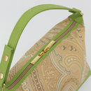 ETRO Hand Bag PVC Canvas Beige Gold Auth 196941A-6
