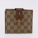 GUCCI GG Canvas Long Wallet 2 Set Beige Gold Auth 196947-10