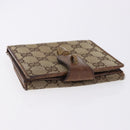 GUCCI GG Canvas Long Wallet 2 Set Beige Gold Auth 196947-13