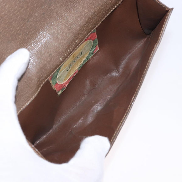 GUCCI GG Canvas Long Wallet 2 Set Beige Gold Auth 196947