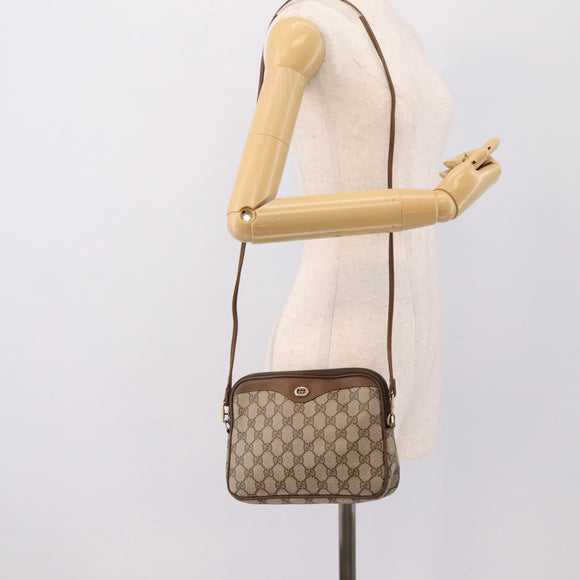 GUCCI GG Supreme Shoulder Bag PVC Beige Gold 56 02 068 Auth 196956