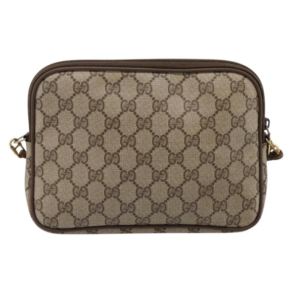 GUCCI GG Supreme Shoulder Bag PVC Beige Gold 56 02 068 Auth 196956
