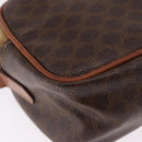 CELINE Macadam Canvas Hand Bag PVC Leather 2way Brown Gold Auth 196958-15