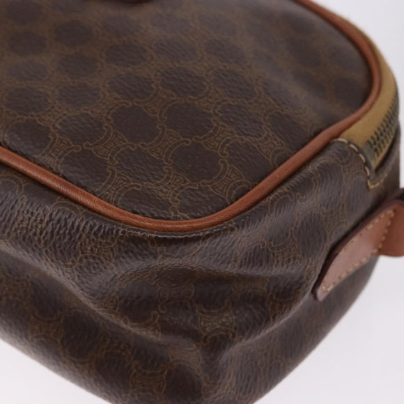 CELINE Macadam Canvas Hand Bag PVC Leather 2way Brown Gold Auth 196958