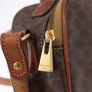 CELINE Macadam Canvas Hand Bag PVC Leather 2way Brown Gold Auth 196958-10