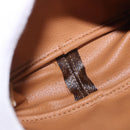 CELINE Macadam Canvas Hand Bag PVC Leather 2way Brown Gold Auth 196958-11