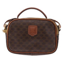 CELINE Macadam Canvas Hand Bag PVC Leather 2way Brown Gold Auth 196958-13