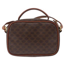 CELINE Macadam Canvas Hand Bag PVC Leather 2way Brown Gold Auth 196958-2