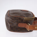 CELINE Macadam Canvas Hand Bag PVC Leather 2way Brown Gold Auth 196958-3