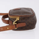 CELINE Macadam Canvas Hand Bag PVC Leather 2way Brown Gold Auth 196958-4
