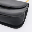 Salvatore Ferragamo Gancini Hand Bag Leather Black Gold Auth 196959A-10