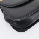 Salvatore Ferragamo Gancini Hand Bag Leather Black Gold Auth 196959A-11