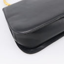 Salvatore Ferragamo Gancini Hand Bag Leather Black Gold Auth 196959A-13