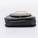 Salvatore Ferragamo Gancini Hand Bag Leather Black Gold Auth 196959A-9