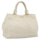 Miu Miu Hand Bag Leather Ivory Gold Auth 196961A-1