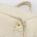 Miu Miu Hand Bag Leather Ivory Gold Auth 196961A-14