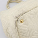 Miu Miu Hand Bag Leather Ivory Gold Auth 196961A-15