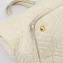 Miu Miu Hand Bag Leather Ivory Gold Auth 196961A-10