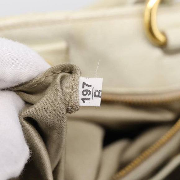 Miu Miu Hand Bag Leather Ivory Gold Auth 196961A