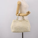 Miu Miu Hand Bag Leather Ivory Gold Auth 196961A-22
