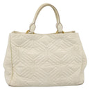 Miu Miu Hand Bag Leather Ivory Gold Auth 196961A-2