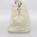 Miu Miu Hand Bag Leather Ivory Gold Auth 196961A-3