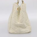 Miu Miu Hand Bag Leather Ivory Gold Auth 196961A-4