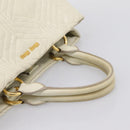 Miu Miu Hand Bag Leather Ivory Gold Auth 196961A-7