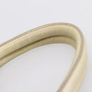 Miu Miu Hand Bag Leather Ivory Gold Auth 196961A-9