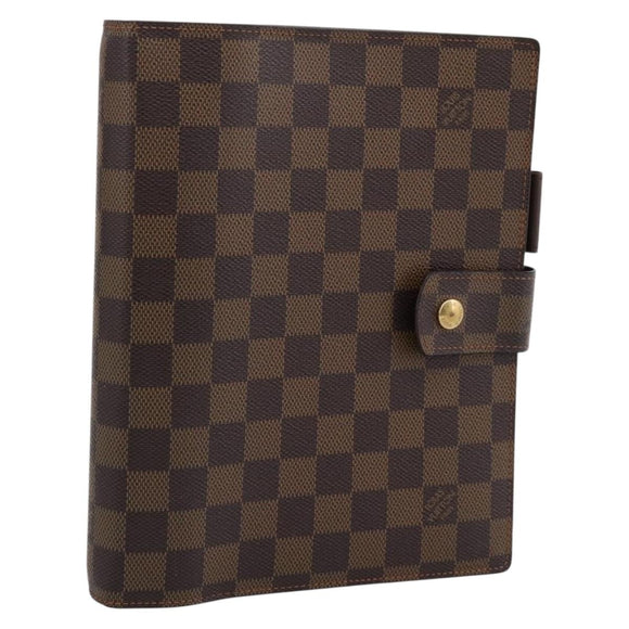 LOUIS VUITTON Damier Ebene Agenda GM Day Planner Cover R20107 LV Auth 196962