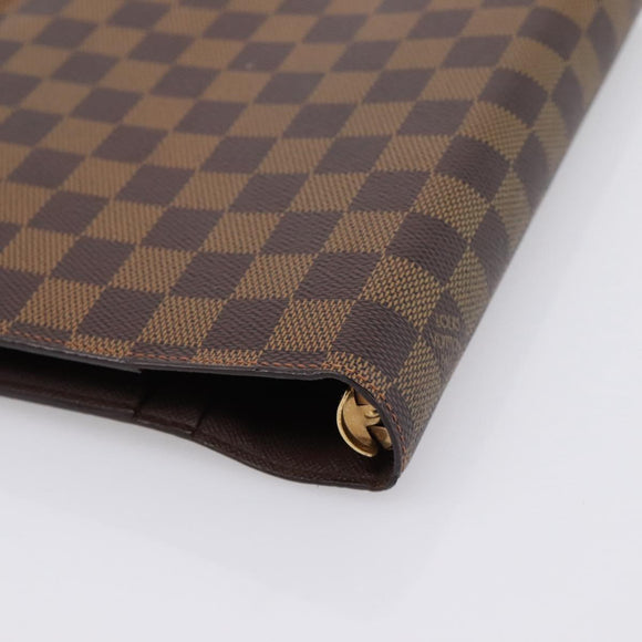 LOUIS VUITTON Damier Ebene Agenda GM Day Planner Cover R20107 LV Auth 196962