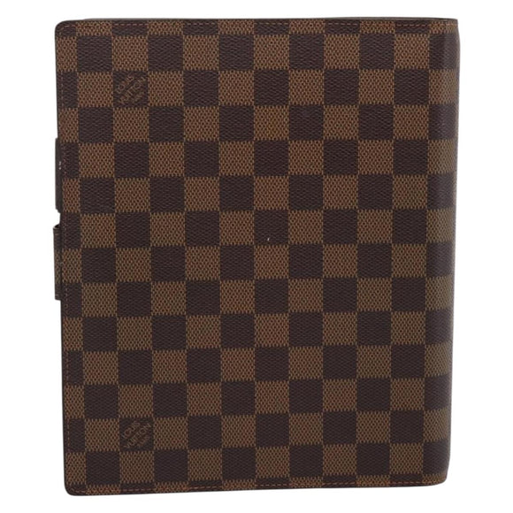 LOUIS VUITTON Damier Ebene Agenda GM Day Planner Cover R20107 LV Auth 196962