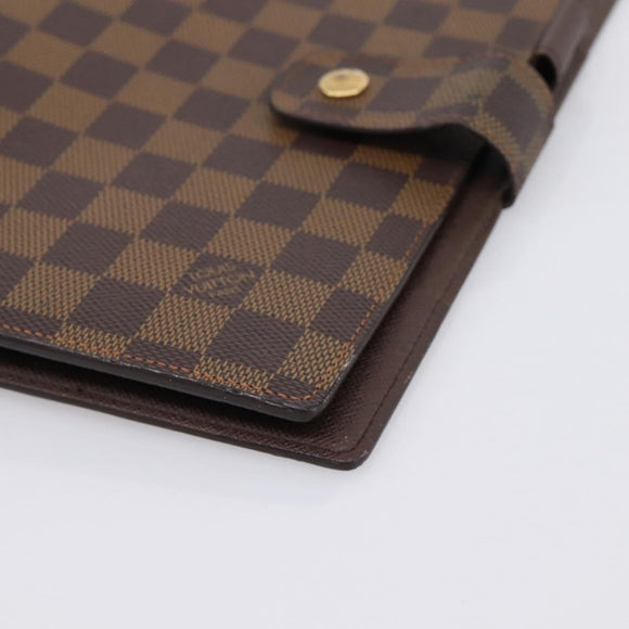 LOUIS VUITTON Damier Ebene Agenda GM Day Planner Cover R20107 LV Auth 196962
