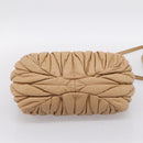Miu Miu Matelasse Hand Bag Leather 2way Beige Gold Auth 196973V-5