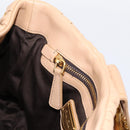 Miu Miu Matelasse Hand Bag Leather 2way Beige Gold Auth 196973V-22