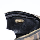 FENDI Zucca Canvas Pouch Black Brown Auth 196974-9