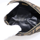 FENDI Zucca Canvas Pouch Black Brown Auth 196974-10