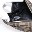 FENDI Zucca Canvas Pouch Black Brown Auth 196974-11