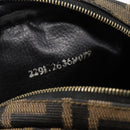 FENDI Zucca Canvas Pouch Black Brown Auth 196974-12
