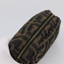 FENDI Zucca Canvas Pouch Black Brown Auth 196974-5